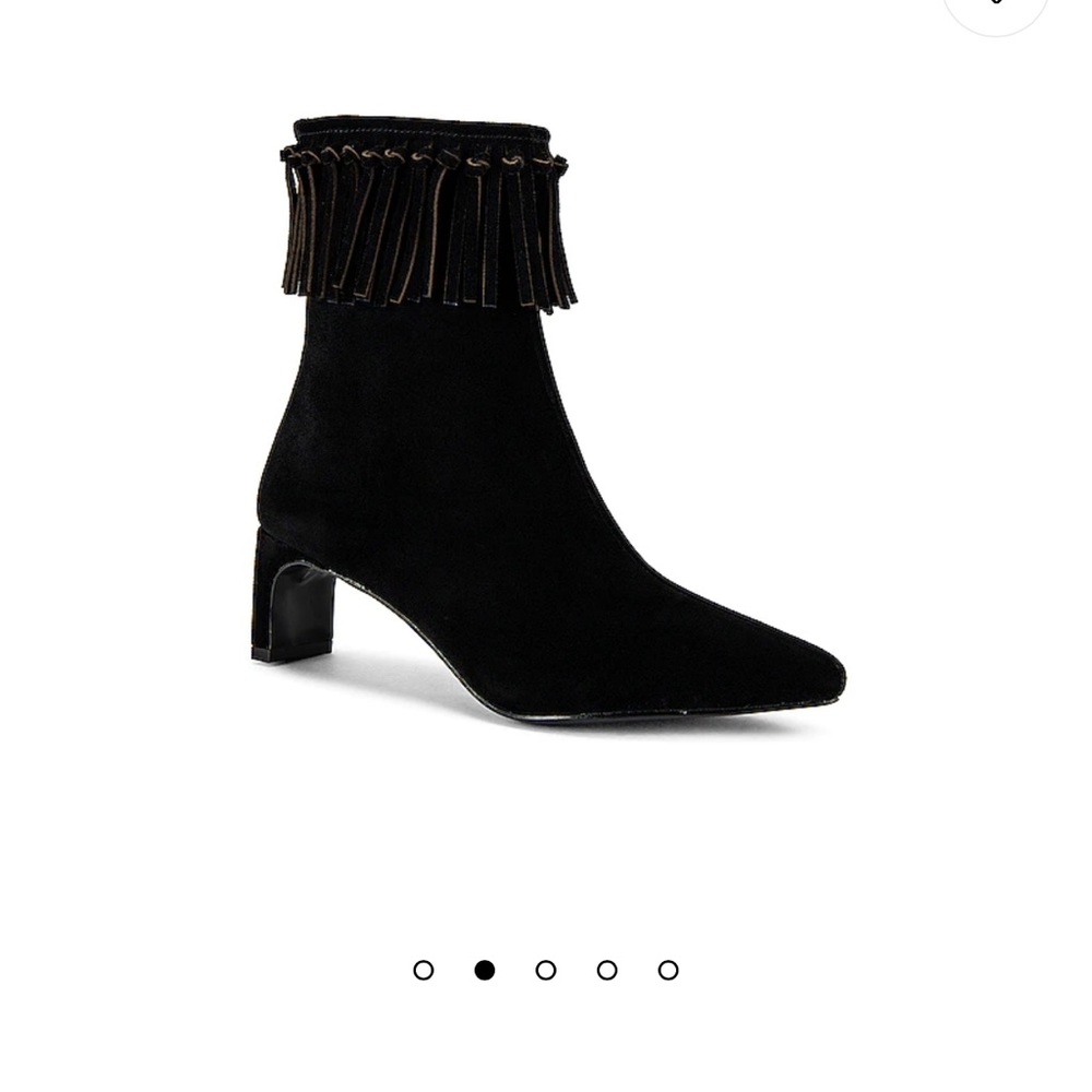 Revolve Raye Black Fringe Suede Pointed Toe Bootie - image 8